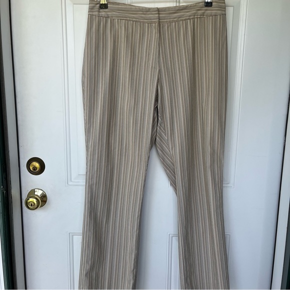 •White + Warren• Lightweight Striped Cotton Blend Trousers - Size 10 - Picture 1 of 7